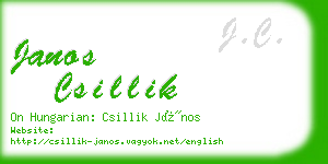 janos csillik business card